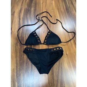Victoria Secret Black 2 piece Top M Bottom S